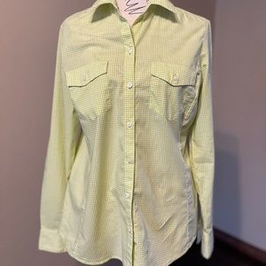 Banana Republic Lime & White Button Down Sz M